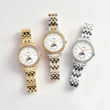 Fossil Jacqueline Multifunction Moonphase White Dial Silver Steel Strap Watch for Women - ES5164