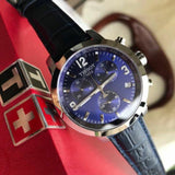 Tissot PRC 200 Chronograph Blue Dial Jam Tangan Tali Kulit Biru Untuk Pria - T055.417.16.047.00