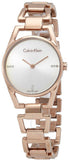 Calvin Klein Dainty Diamonds Silver Dial Rose Gold Steel Strap Watch for Women - K7L2364T