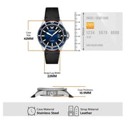 Emporio Armani Diver Three-Hand Quartz Blue Dial Blue Leather Strap Watch For Men - AR11516