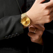 Tissot T Classic Everytime Medium Gold Dial Gold Mesh Bracelet Watch For Men - T109.410.33.021.00