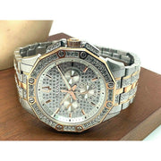 Bulova Octova Crystal Silver Dial Two Tone Steel Strap Watch for Men - 98C133