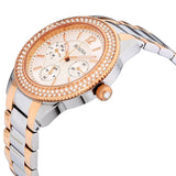 Bulova Crystal Collection Silver Dial Two Tone Steel Strap Watch for Women - 98N100