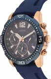 Guess Commander Blue Dial Blue Rubber Strap Watch for Men - GW0211G4