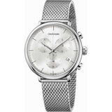 Calvin Klein High Noon Silver Dial Silver Mesh Bracelet Watch for Men - K8M27126