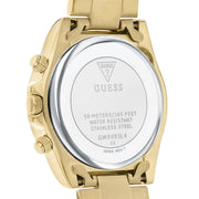 Guess Confetti Chronograph Rainbow Dial Gold Steel Strap Watch For Women  - GW0483L4
