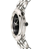 Versace V-Flare Quartz Black Dial Silver Steel Strap Watch for Women - VEBN00618