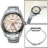 Seiko Presage Sharp Edged Series Automatic GMT Champagne Dial Silver Steel Strap Watch For Men - SPB273J1