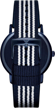 Emporio Armani Kappa White Dial Two Tone NATO Strap Watch For Men - AR80005