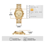 Michael Kors Runway Chronograph Gold Dial Gold Steel Strap Watch For Women - MK7323