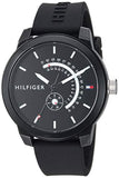 Tommy Hilfiger Denim Quartz Black Dial Black Rubber Strap Watch for Men - 1791483