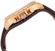 Fossil Nate Chronograph Blue Dial Brown Leather Strap Watch for Men - JR1505