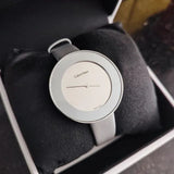 Calvin Klein Chic Silver Dial White Leather Strap Watch for Women - K7N23UP8