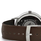 Emporio Armani Renato Quartz Silver Dial Brown Leather Strap Watch For Men - AR11185