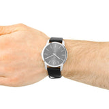 Calvin Klein City Black Dial Black Leather Strap Watch for Men - K2G21107