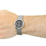 Calvin Klein Minimal Grey Dial Silver Mesh Bracelet Watch for Men - K3M22124