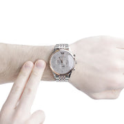 Emporio Armani Beta Chronograph Grey Dial Two Tone Steel Strap Watch For Men - AR1864