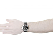 Hugo Boss Ikon Chronograph Black Dial Black Leather Strap Watch for Men - 1513178