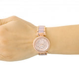 Michael Kors Parker Pink Dial Two Tone Steel Strap Watch for Women - MK6110