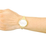 Calvin Klein Lively White Dial Gold Steel Strap Watch for Women - K4U23526