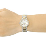 Fossil Virginia Silver Dial Two Tone Steel Strap Watch for Women - ES3503