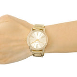 Michael Kors Hartman Quartz Gold Dial Gold Steel Strap Watch For Women - MK3490