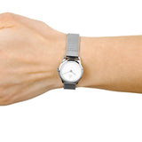 Calvin Klein Minimal White Dial Silver Mesh Bracelet Watch for Women - K3M2312Y