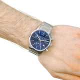 Calvin Klein City Chronograph Blue Dial Silver Steel Strap Watch for Men - K2G2714N