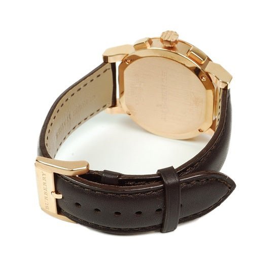 Burberry The City Grey Dial Brown Leather Strap Unisex Watch Burberry The City Grey Dial Brown Leather Strap Unisex Watch