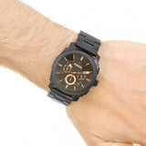 Fossil Machine Chronograph Black Dial Black Steel Strap Watch for Men - FS4682