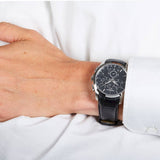Tissot T Classic Couturier Chronograph Black Dial Black Leather Strap Jam Tangan Untuk Pria - T035.617.16.051.00