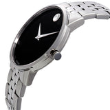 Movado Museum Classic Black Dial Silver Steel Strap Watch for Men - 0607199