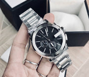 Gucci G Chrono Black Dial Silver Steel Strap Watch For Men - YA101204
