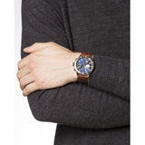 Tommy Hilfiger Sport Multifunction Blue Dial Brown Leather Strap Watch for Men - 1791137