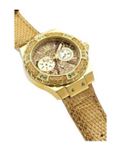 Guess Limelight Quartz Gold Dial  Gold Leather Strap Watch For Women - W0775L13