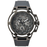 Guess Matrix Multifunction Grey Dial Grey Rubber Strap Watch for Men - GW0423G3