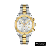 Tissot PR 100 Sport Chic Chronograph Silver Dial Two Tone Steel Strap Jam Tangan Untuk Wanita - T101.917.22.031.00