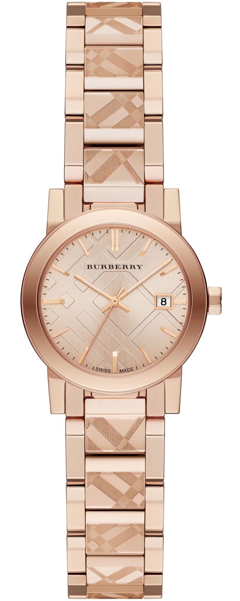 Burberry The City Rose Gold Dial Rose Gold Steel Strap Watch for Women