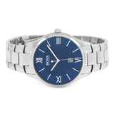 Hugo Boss Governer Blue Dial Silver Steel Strap Watch for Men - 1513487