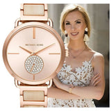 Michael Kors Portia Quartz Rose Gold Dial Rose Gold Steel Strap Watch For Women - MK3678