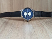 Hugo Boss Jet Chronograph Blue Dial Black Leather Strap Watch for Men - 1513283