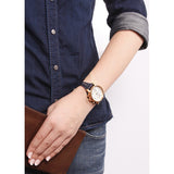 Fossil Original Boyfriend Chronograph White Dial Navy Blue Leather Strap Watch for Women - ES3838