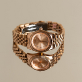 Michael Kors Lexington Three Hand Rose Gold Dial Rose Gold Steel Strap Watch For Women - MK4739