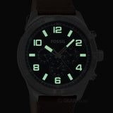 Fossil Brox Multifunction Green Dial Brown Leather Strap Watch for Men - BQ2801