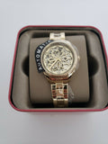 Fossil Rye Automatic Skeleton Gold Dial Gold Steel Strap Watch for Women - BQ3755