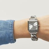 Guess Vanity Silver Dial Silver Steel Strap Watch for Women - W1029L1