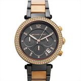 Michael Kors Parker Chronograph Grey Dial Two Tone Steel Strap Watch For Women - MK6440