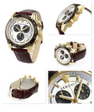 Versace V-Ray Chronograph Quartz White Dial Brown Leather Strap Watch For Men - VE2I00221