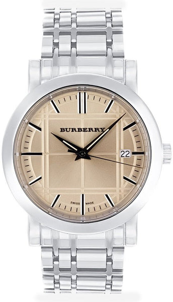 BURBERRY BU1352 Heritage メンズ クォーツウォッチ Burberry Heritage Collection Rose Gold Dial Silver Steel Strap Watch f