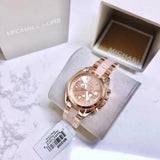 Michael Kors Bradshaw Rose Gold Dial Two Tone Steel Strap Watch for Women - MK6066